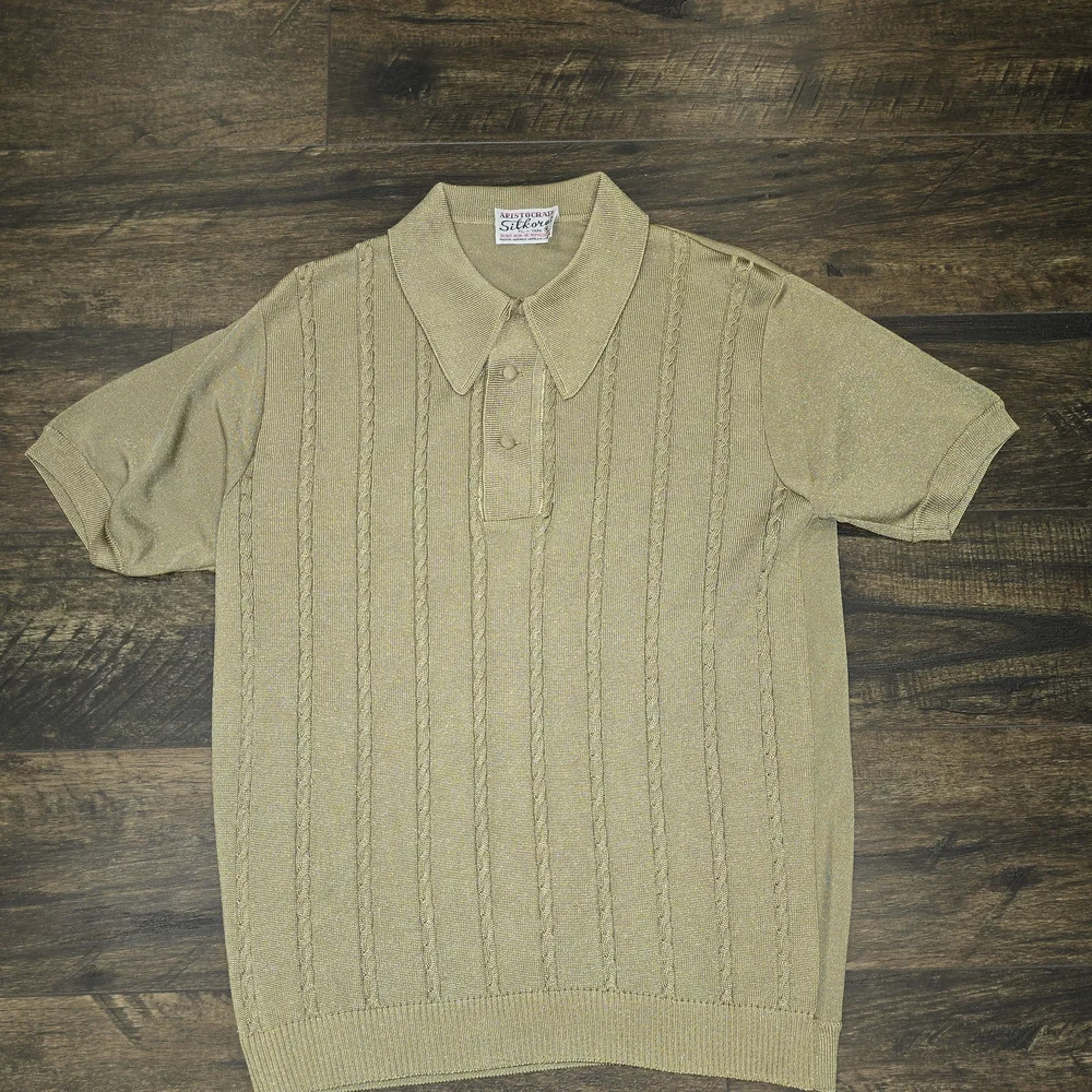 Vintage Polo Shirt Yellowish Green Color - Picture 7 of 7